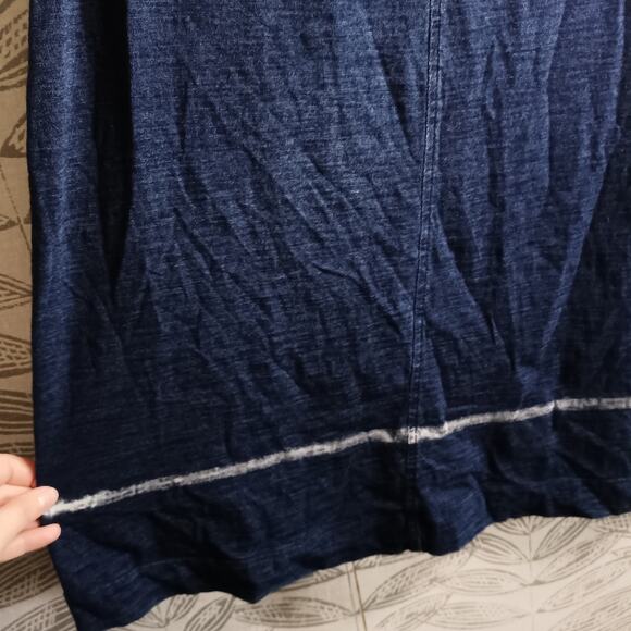 PureJill J Jill Indigo Blouse Sleeveless Tunic Length Cotton Modest Boho - Picture 4 of 7